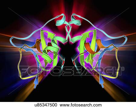 Clipart - Scorpion toxin molecule. Fotosearch