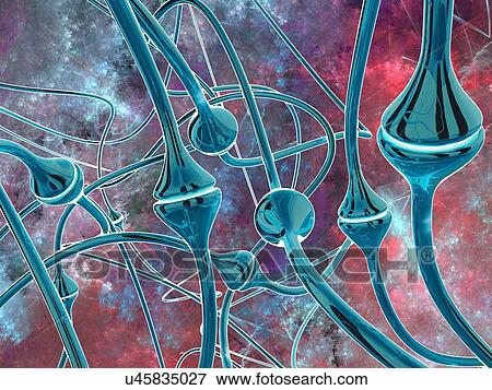 Stock Illustration - Synapses, artwork. Fotosearch