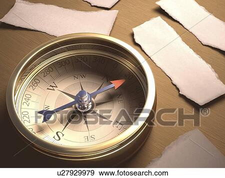 Stock Illustration - Traditional compass, artwork. Fotosearch