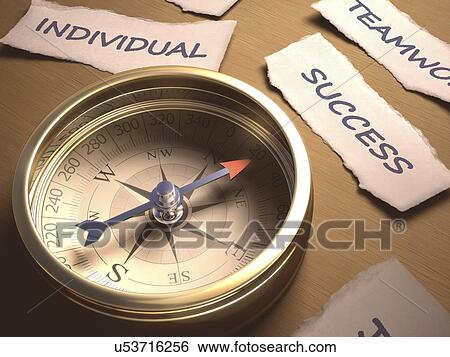 Stock Illustration - Traditional compass, artwork. Fotosearch