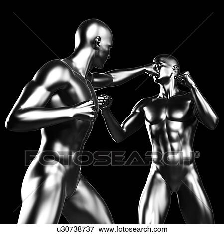 Two boxers fighting, artwork View Large Illustration Stock Illustration - Two boxers fighting, artwork. Fotosearch