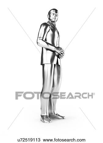 Businessman standing, artwork Drawing | u72519113 | Fotosearch