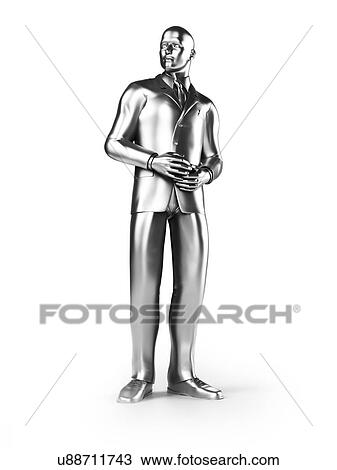 Drawing - Businessman standing, artwork. Fotosearch