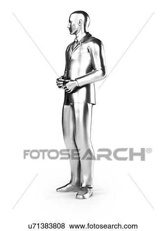 Stock Illustration - Businessman standing, artwork. Fotosearch