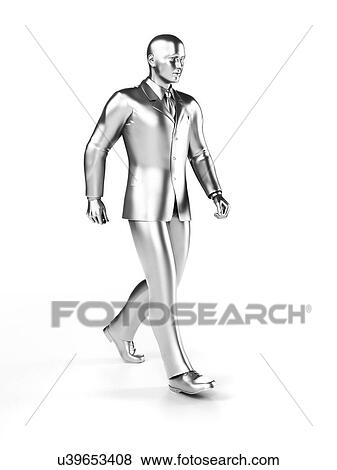 Stock Illustration - Businessman walking, artwork. Fotosearch