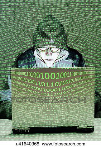 Stock Illustration - Computer hacker. Fotosearch