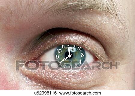 Stock Illustration - Eye with clock. Fotosearch