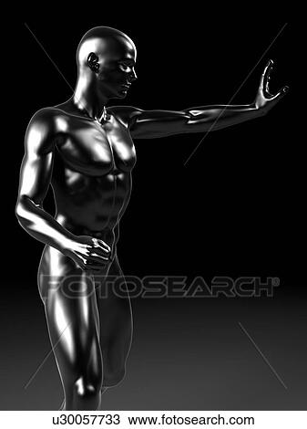 Drawing - Human anatomy, artwork. Fotosearch