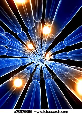 Stock Illustration - Human nerve cell, artwork. Fotosearch