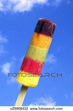 Drawing - Ice lolly against blue sky. Fotosearch