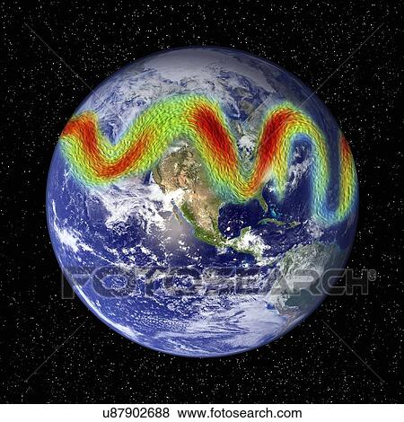 Jet stream, artwork View Large Illustration Stock Illustration - Jet stream, artwork. Fotosearch