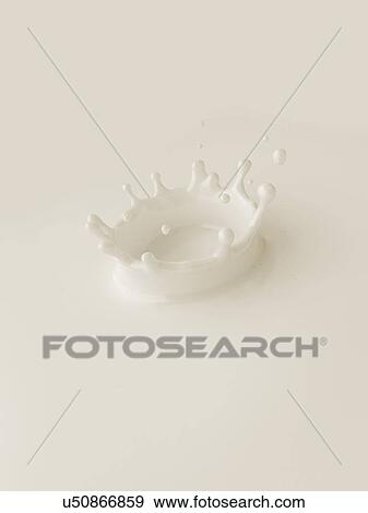 Milk splashing, artwork View Large Illustration Stock Illustration - Milk splashing, artwork. Fotosearch