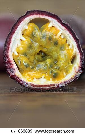 Passion fruit half View Large Illustration Stock Illustration - Passion fruit half. Fotosearch