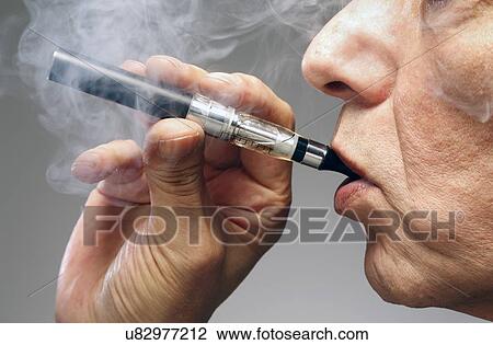 Person smoking e cigarette View Large Illustration Drawing - Person smoking e cigarette. Fotosearch