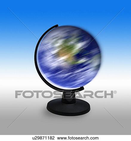Spinning globe View Large Illustration Drawing - Spinning globe. Fotosearch