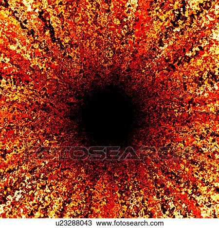 Abstract red pattern with black centre, computer artwork. View Large Illustration Drawing - Abstract red pattern with black centre, computer artwork.. Fotosearch