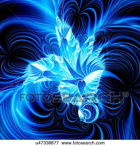 Blue abstract patterns, computer artwork. View Large Illustration Stock Illustration - Blue abstract patterns, computer artwork.. Fotosearch