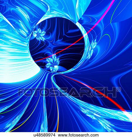 Stock Illustration - Blue abstract patterns, computer artwork.. Fotosearch