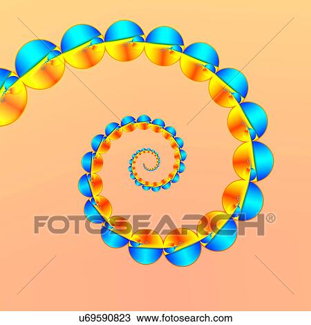 Blue and yellow pattern, computer artwork. View Large Illustration Drawing - Blue and yellow pattern, computer artwork.. Fotosearch