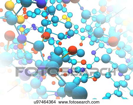 Generic molecule, computer artwork. View Large Illustration Stock Illustration - Generic molecule, computer artwork.. Fotosearch