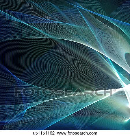Drawing - Green abstract patterns, computer artwork.. Fotosearch