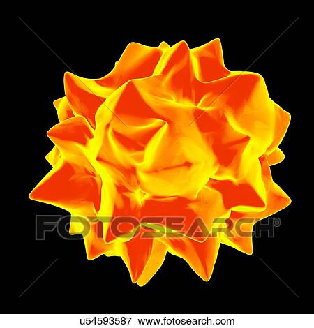 Stock Illustration - Ilarvirus, computer artwork.. Fotosearch