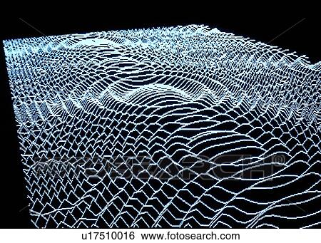 Stock Illustration - Interference patterns. Computer artwork showing sets of circular waves interacting with each other.. Fotosearch