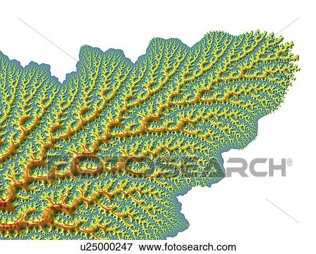 Mandelbrot fractal. Computer graphic showing a fractal image derived from the Mandelbrot Set. Fractals geometry is used to derive complex shapes as often occur in nature. View Large Illustration Stock Illustration - Mandelbrot fractal. Computer graphic showing a fractal image derived from the Mandelbrot Set. Fractals geometry is used to derive complex shapes as often occur in nature.. Fotosearch