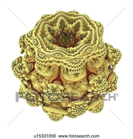 Stock Illustration - Mandelbulb fractal. Computer-generated image of a three-dimensional analogue derived form a Mandelbrot Set.. Fotosearch