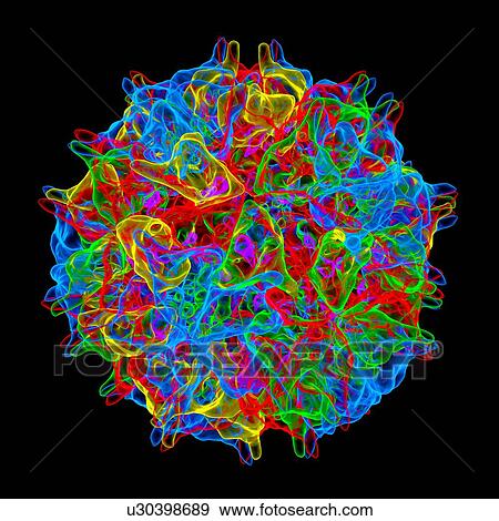 Stock Illustration - Nodamura virus, computer artwork.. Fotosearch