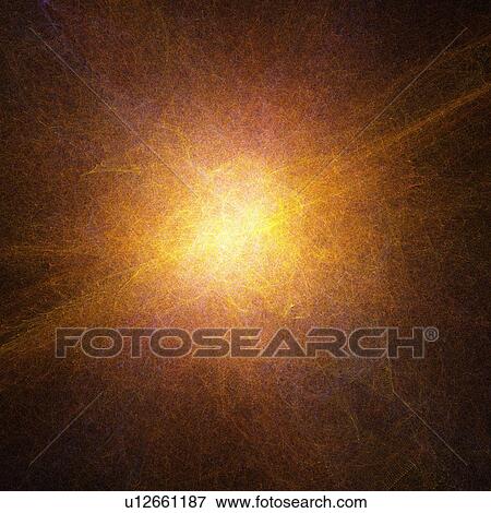 Stock Illustration - Orange abstract glow, computer artwork.. Fotosearch