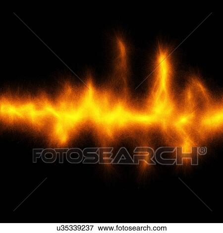 Orange abstract patterns against black background, computer artwork. View Large Illustration Stock Illustration - Orange abstract patterns against black background, computer artwork.. Fotosearch
