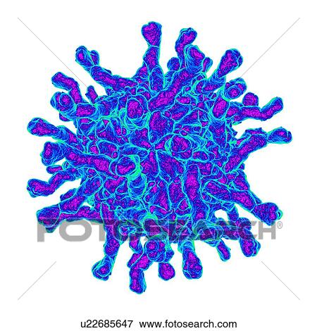 Stock Illustration - Poliovirus receptor complex, computer artwork.. Fotosearch