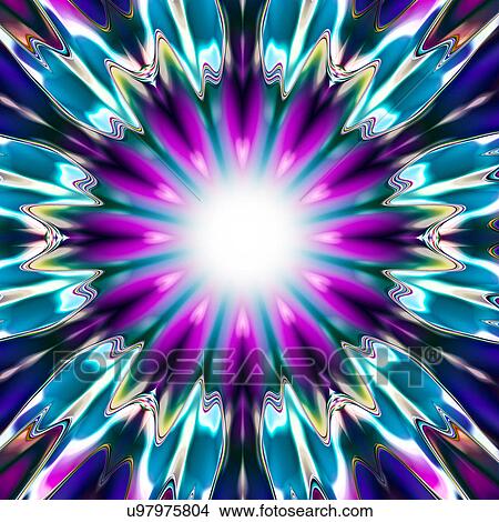 Stock Illustration - Psychedelic abstract pattern, computer artwork.. Fotosearch
