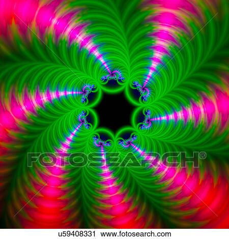 Psychedelic patterns, computer artwork. View Large Illustration Clip Art - Psychedelic patterns, computer artwork.. Fotosearch
