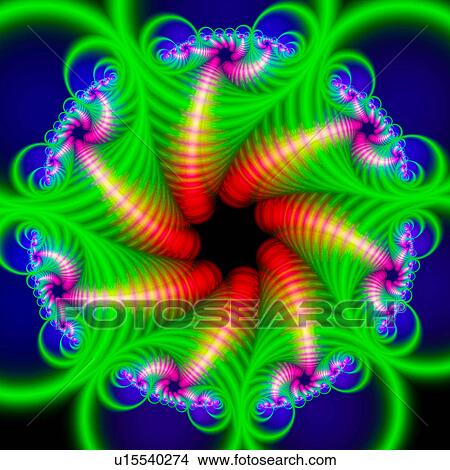 Psychedelic patterns, computer artwork. View Large Illustration Stock Illustration - Psychedelic patterns, computer artwork.. Fotosearch