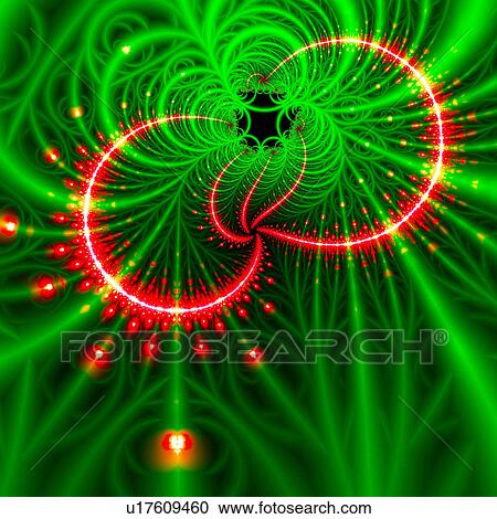 Red and green abstract patterns, computer artwork. View Large Illustration Clipart - Red and green abstract patterns, computer artwork.. Fotosearch