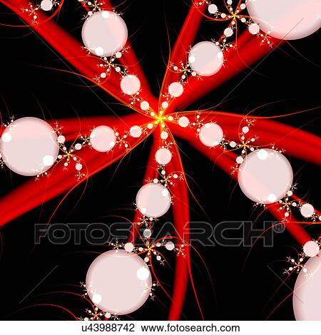 Red and pink patterns against black background, computer artwork. View Large Illustration Drawing - Red and pink patterns against black background, computer artwork.. Fotosearch