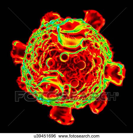 Stock Illustration - Reovirus, computer artwork.. Fotosearch