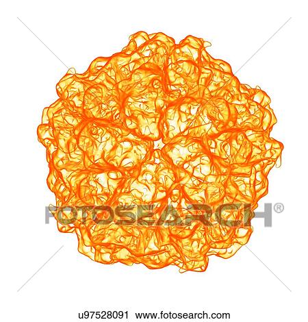 Satellite panicum mosaic virus, computer artwork. View Large Illustration Clip Art - Satellite panicum mosaic virus, computer artwork.. Fotosearch