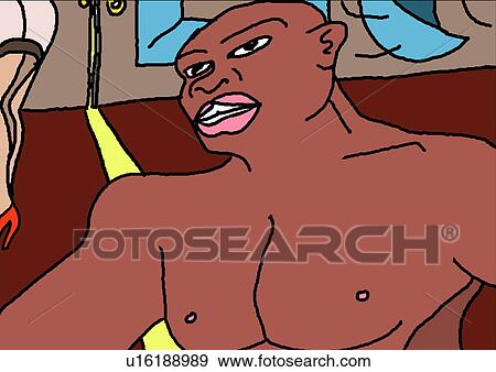 Bald man with bare chest View Large Illustration Stock Illustration - Bald man with bare chest. Fotosearch