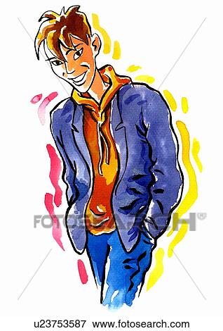 Man in sports jacket View Large Illustration Stock Illustration - Man in sports jacket. Fotosearch