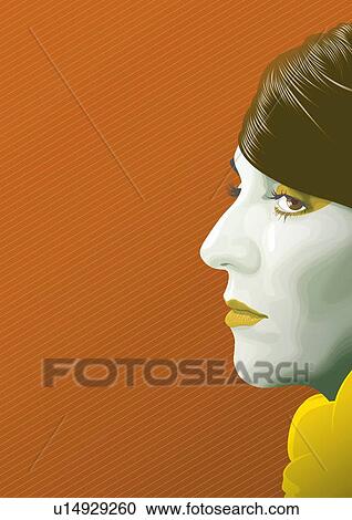 Clipart - Profile of woman's face. Fotosearch