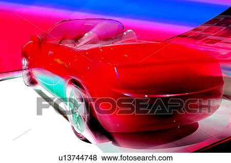 Stock Illustration - Red car in motion. Fotosearch