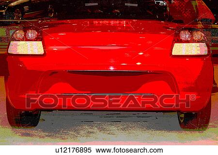 Stock Illustration - Red car rear bumper. Fotosearch