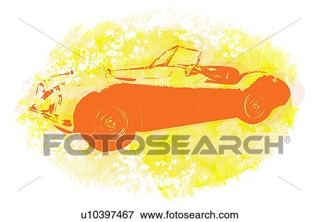 Stock Illustration - Classic Convertible Roadster. Fotosearch