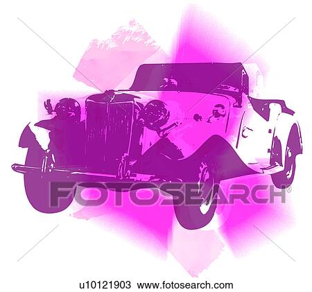 Classic Roadstser View Large Illustration Drawing - Classic Roadstser. Fotosearch