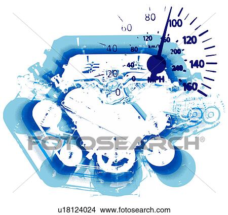 Engine and speedometer View Large Illustration Stock Illustration - Engine and speedometer. Fotosearch