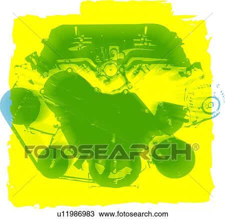Engine graphic View Large Illustration Drawing - Engine graphic. Fotosearch