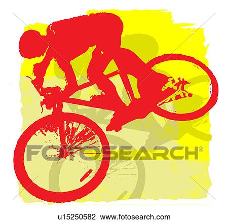 Extreme Cyclist View Large Illustration Drawing - Extreme Cyclist. Fotosearch